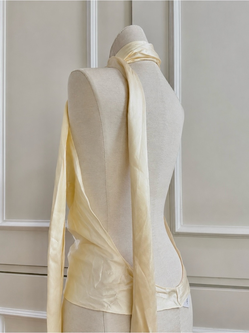 Orseund Iris Cowl Neck Halter Top in Ivory - Small - Picture 2 of 6